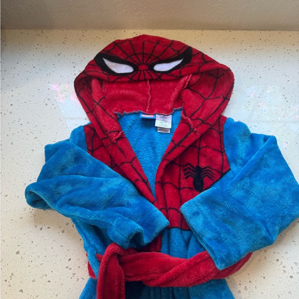 Marvel Spider-Man Red & Blue Hooded Kids Robe